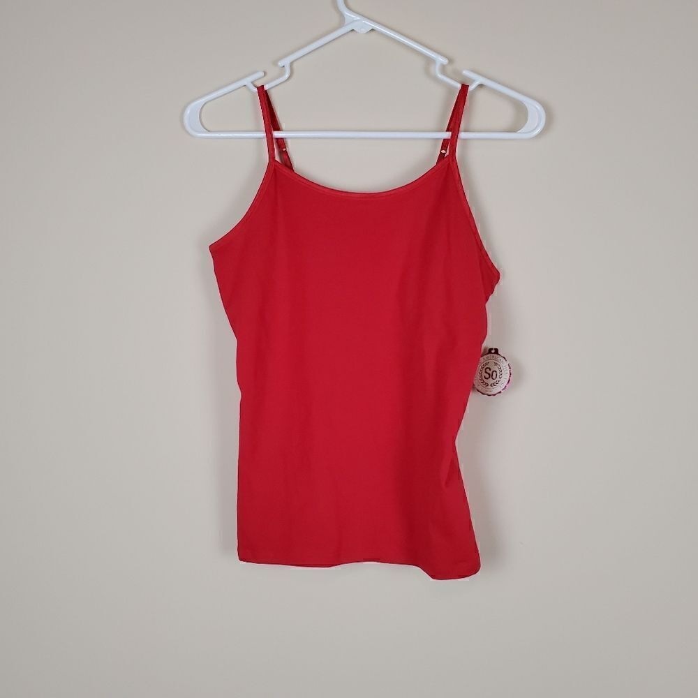 SO Fashion Red Fitted Girls Cami Tank Top Size 16